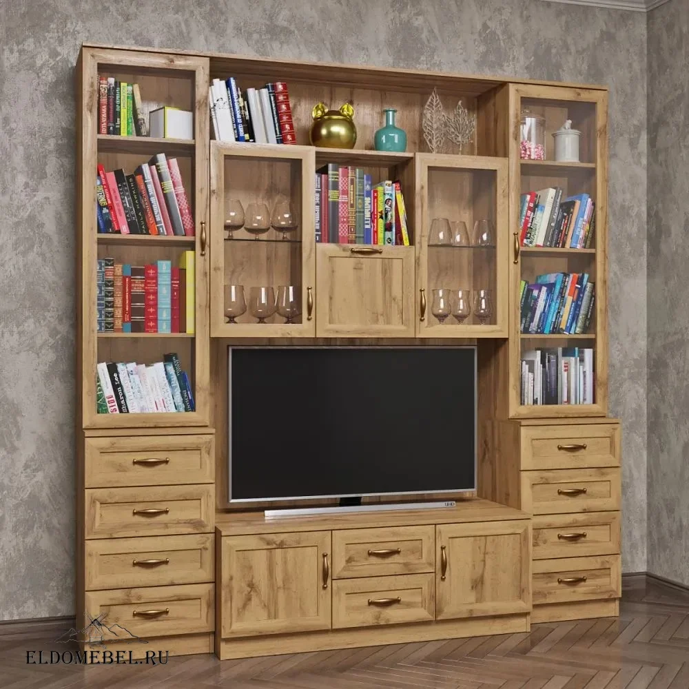 Стенка Марина 6      цвет Дуб крафт золотой