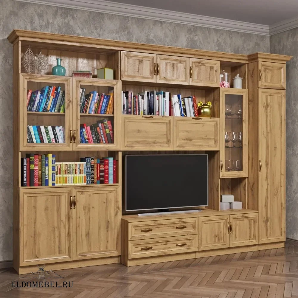 Стенка Марина 2      цвет Дуб крафт золотой
