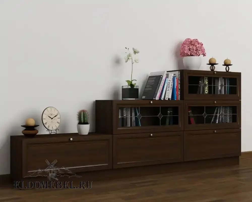 Библиотека №21   с витражами    цвет Стандарт венге