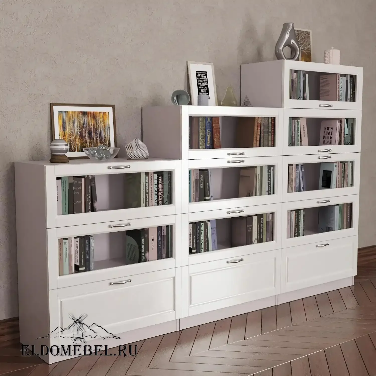 Библиотека №23      цвет Адамант белый глянец