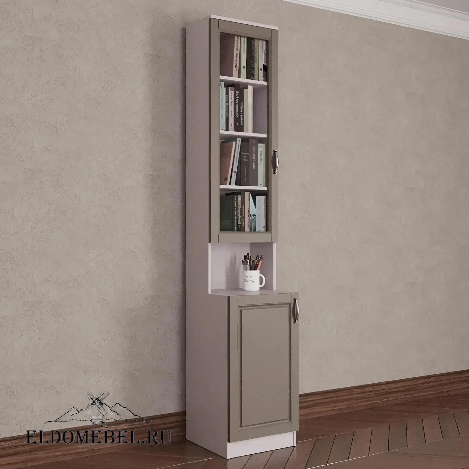 Книжный шкаф №21201      цвет Адамант тауп