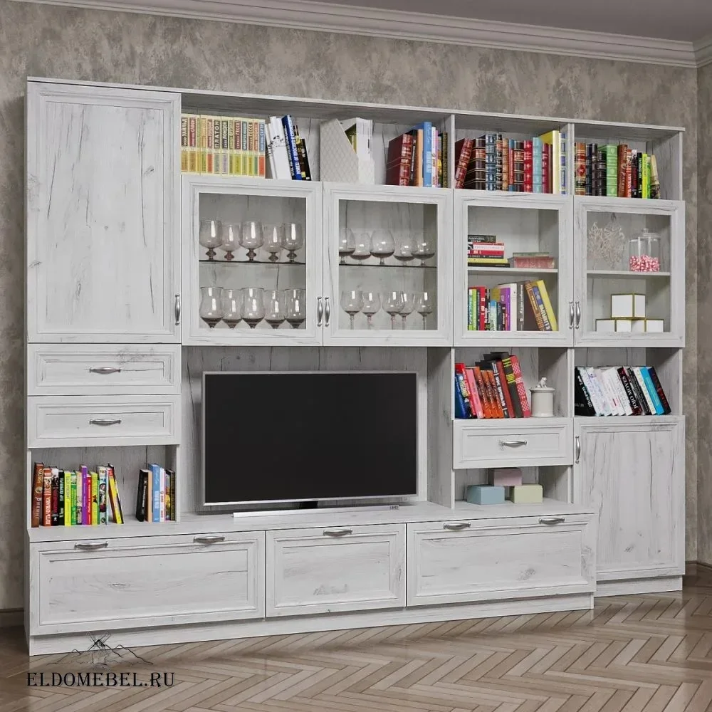 Стенка Венеция 6      цвет Дуб крафт белый