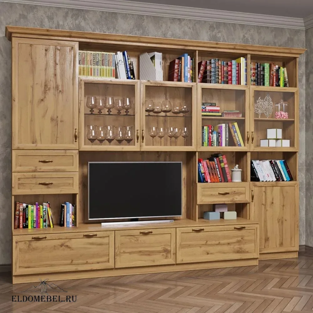 Стенка Венеция 6      цвет Дуб крафт золотой