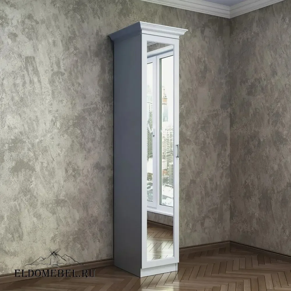 Шкаф 1/ 1  с зеркалом     цвет Стандарт белый