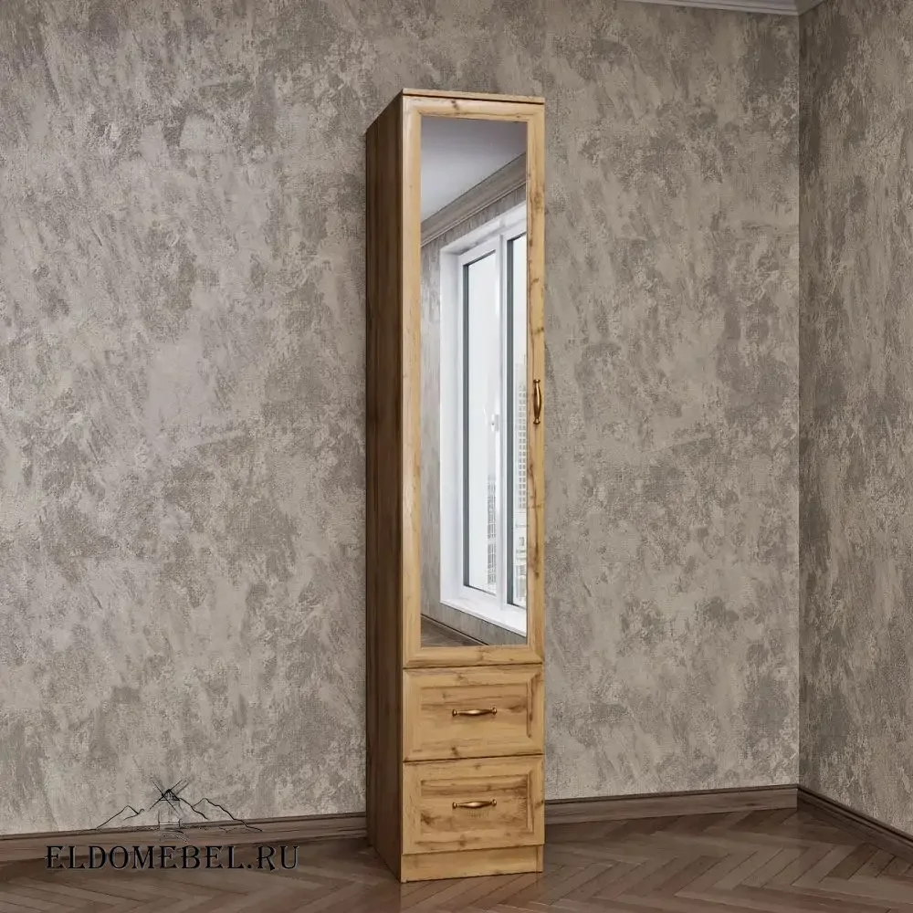Шкаф 1/ 2  с зеркалом     цвет Дуб крафт золотой
