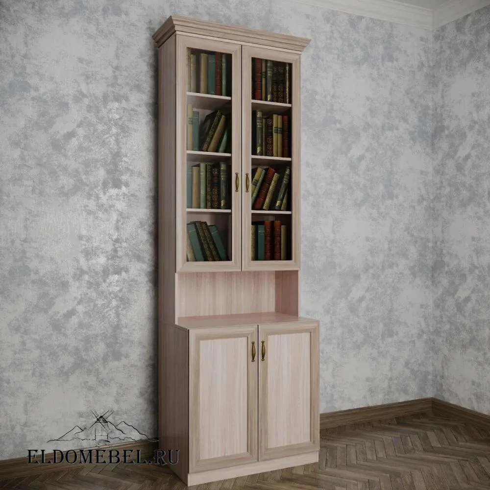 Книжный шкаф №21209      цвет Стандарт шимо светлый