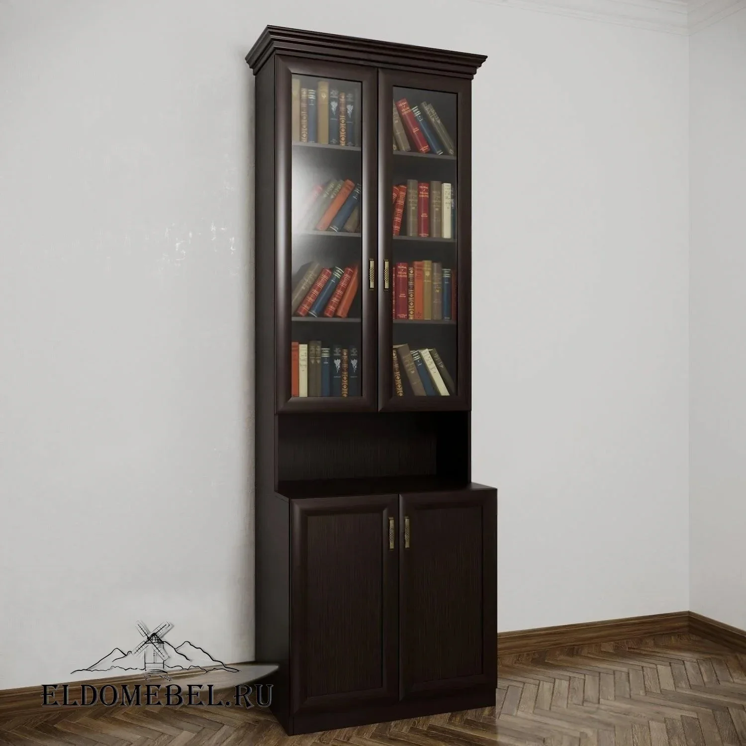 Книжный шкаф №21209      цвет Стандарт венге