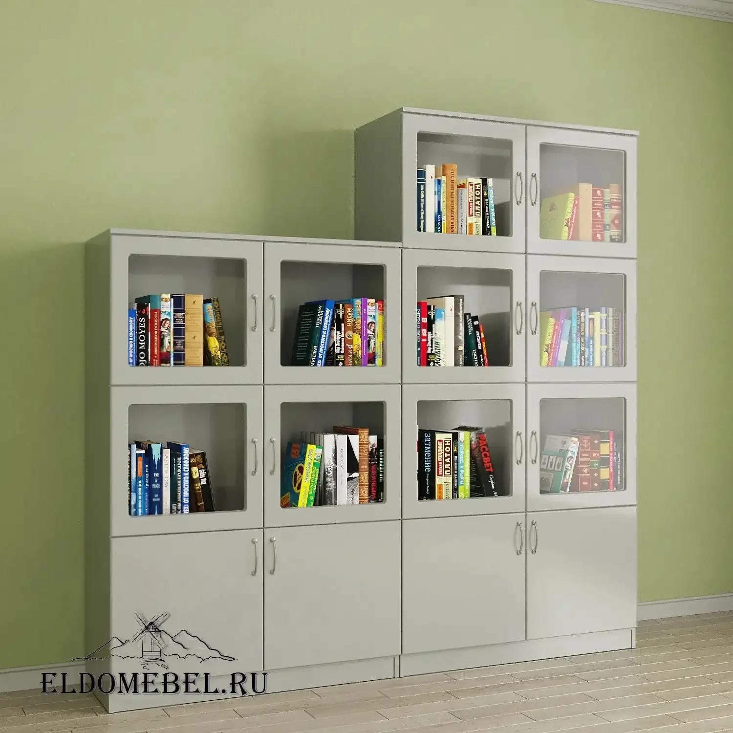 Библиотека №21210      цвет Вена белый глянец