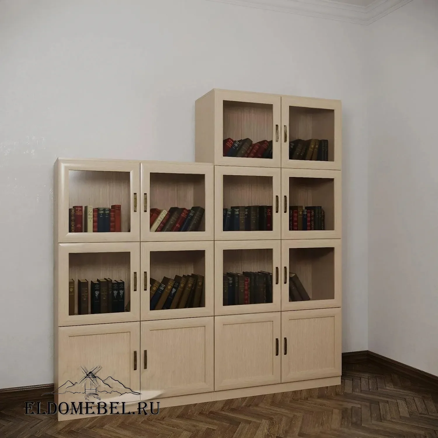 Библиотека №21210      цвет Стандарт молочный беленый дуб