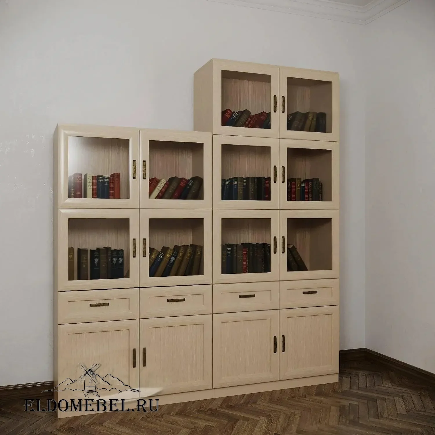 Библиотека №21211      цвет Стандарт молочный беленый дуб