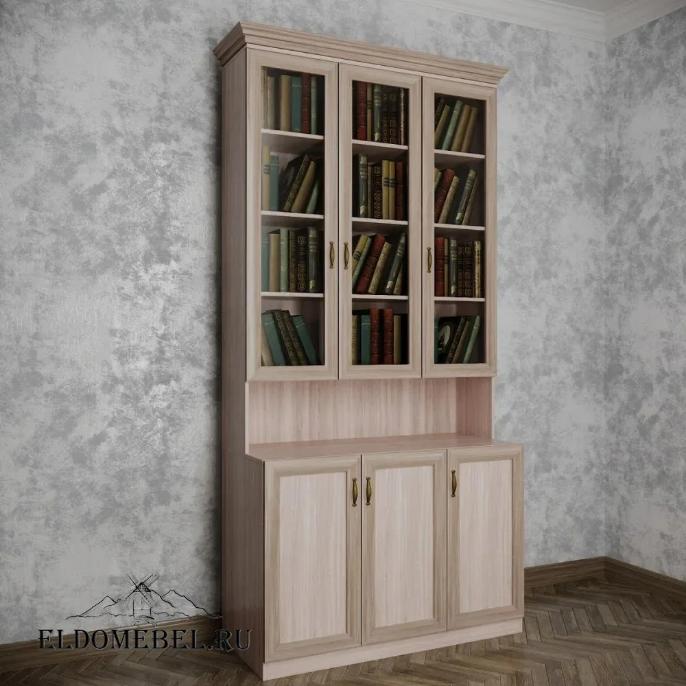 Книжный шкаф №21212      цвет Стандарт шимо светлый