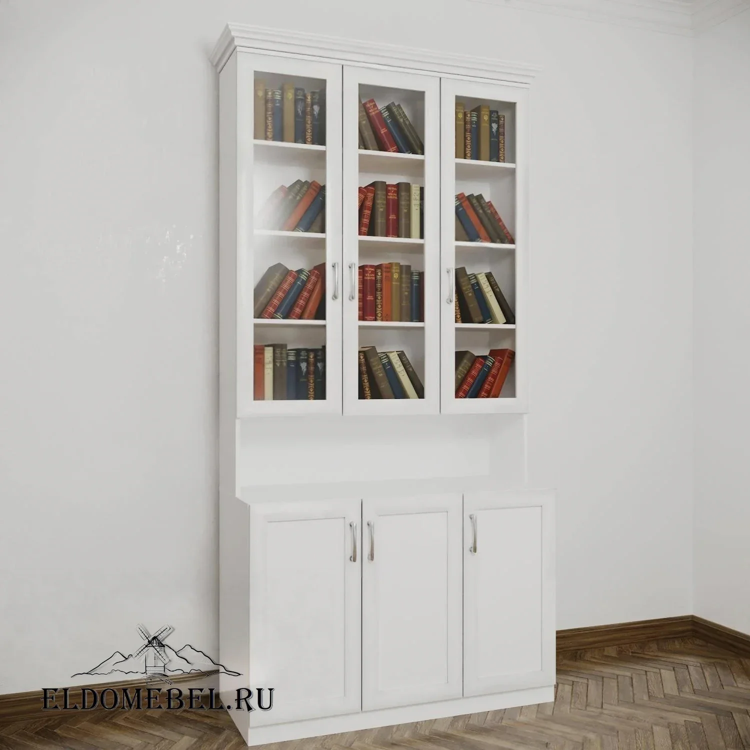 Книжный шкаф №21212      цвет Стандарт белый