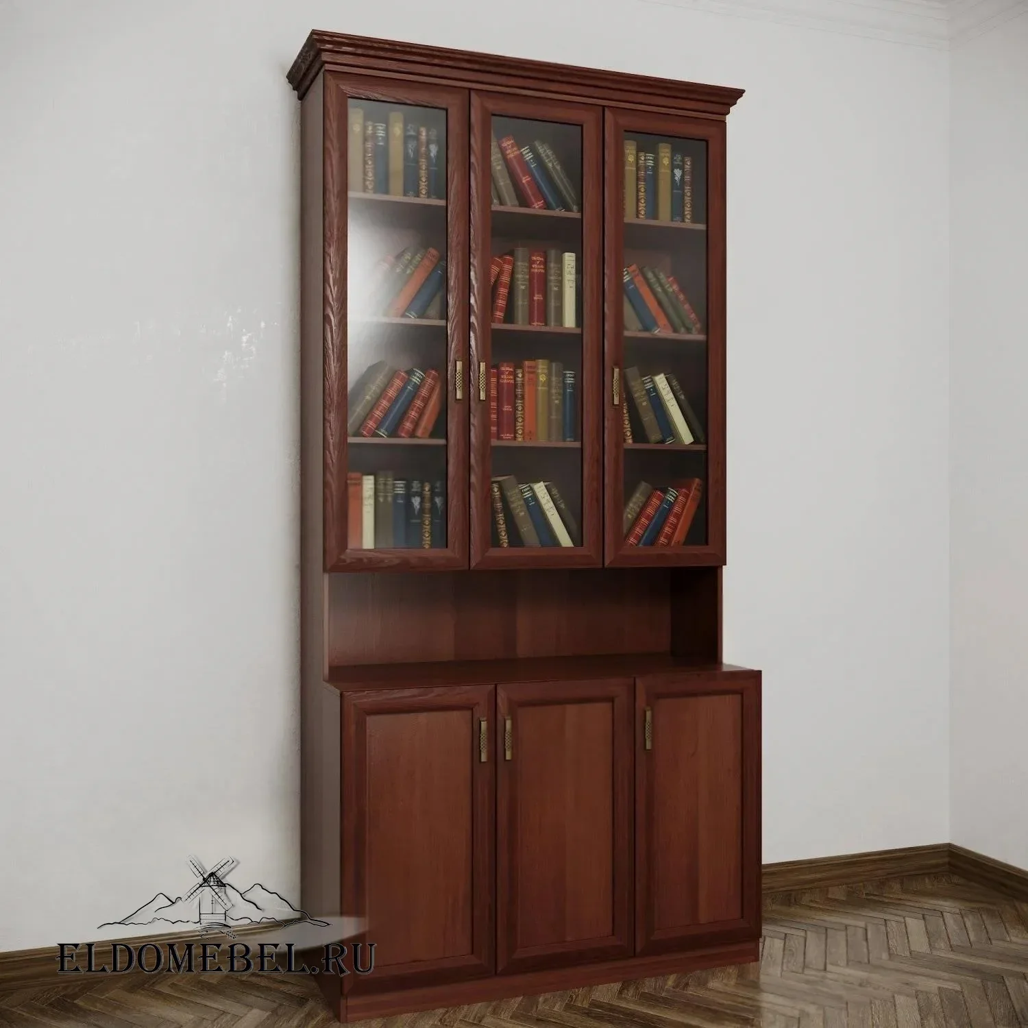 Книжный шкаф №21212      цвет Стандарт итальянский орех