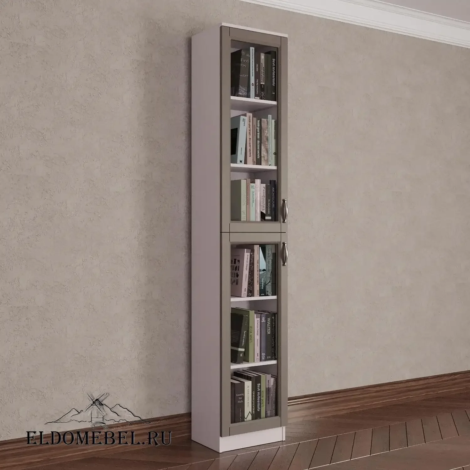 Книжный шкаф 1/2      цвет Адамант тауп