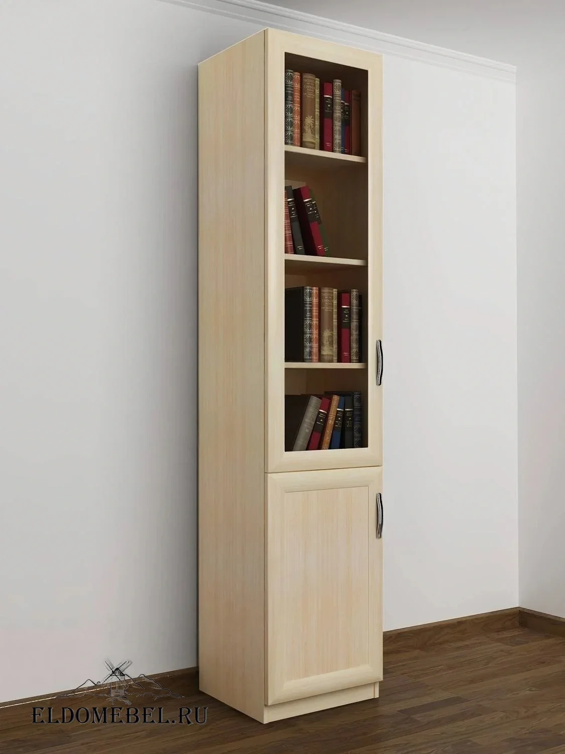 Книжный шкаф 1/3      цвет Стандарт молочный беленый дуб