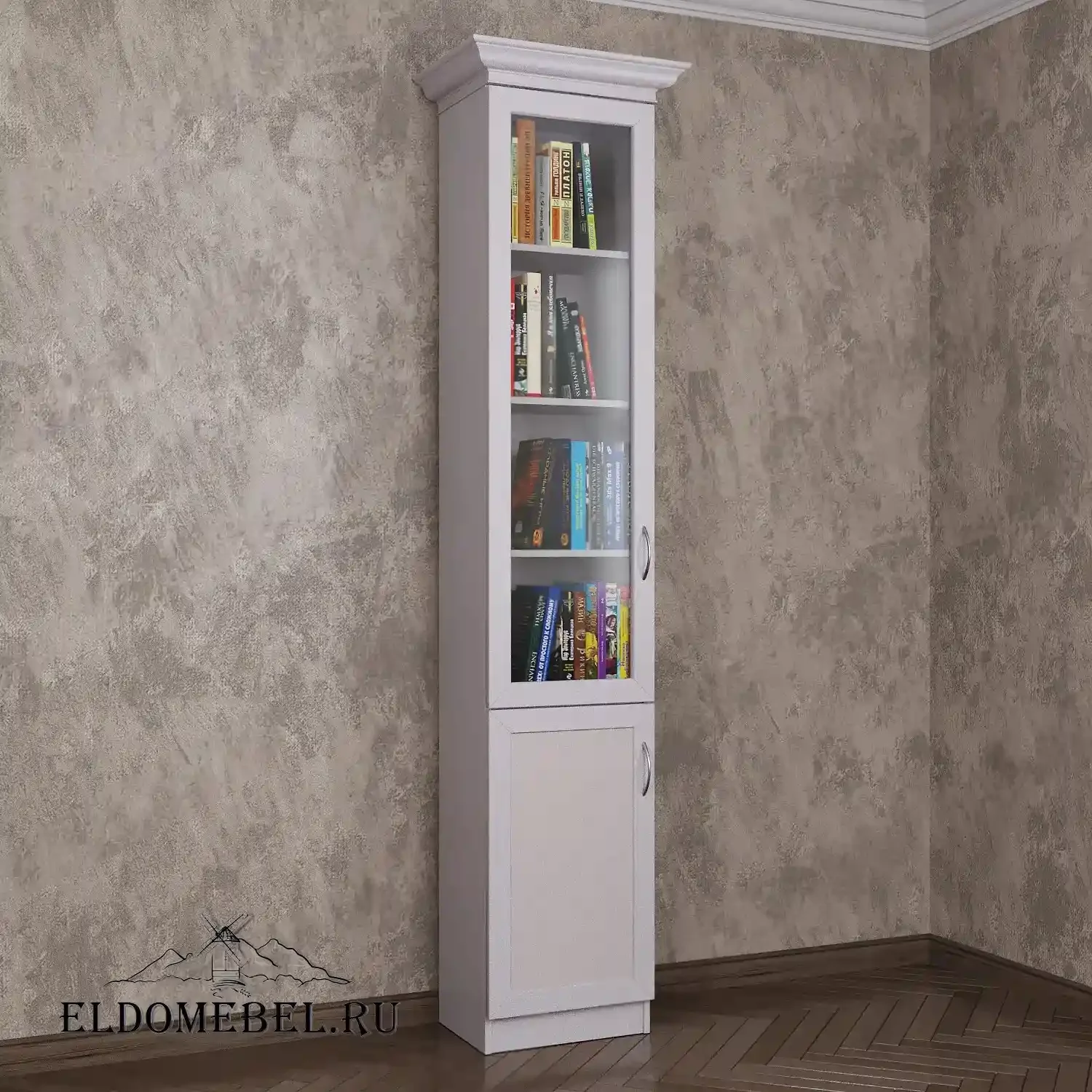 Книжный шкаф 1/3      цвет Стандарт белый