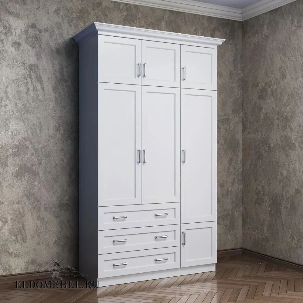 Шкаф с антресолью 3/ 7      цвет Стандарт белый