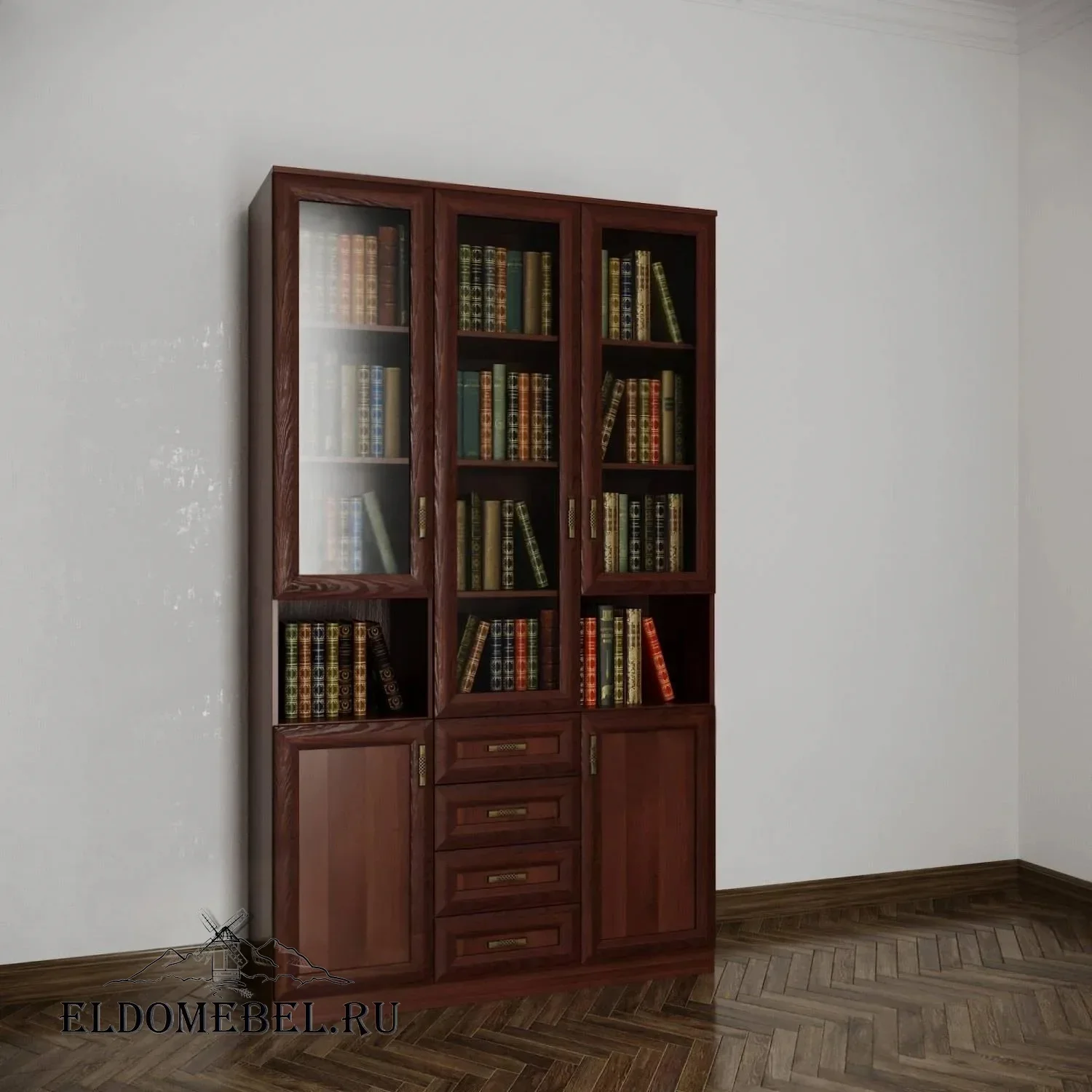 Стеллаж для книг №37      цвет Стандарт итальянский орех