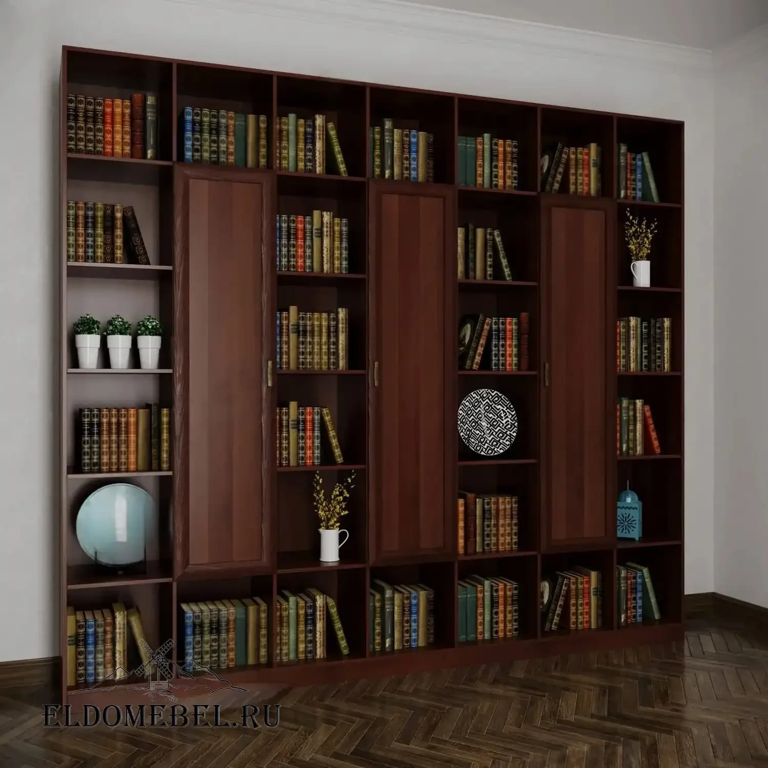 Стеллажи для книг №3      цвет Стандарт итальянский орех