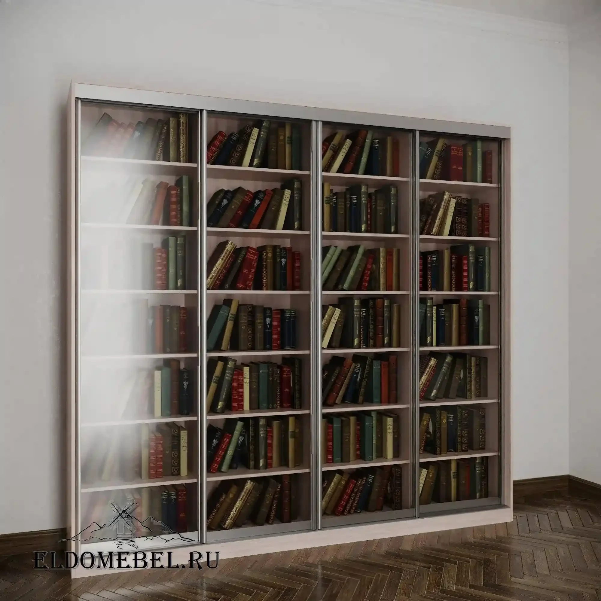 Книжный шкаф купе №3      цвет Стандарт шимо светлый