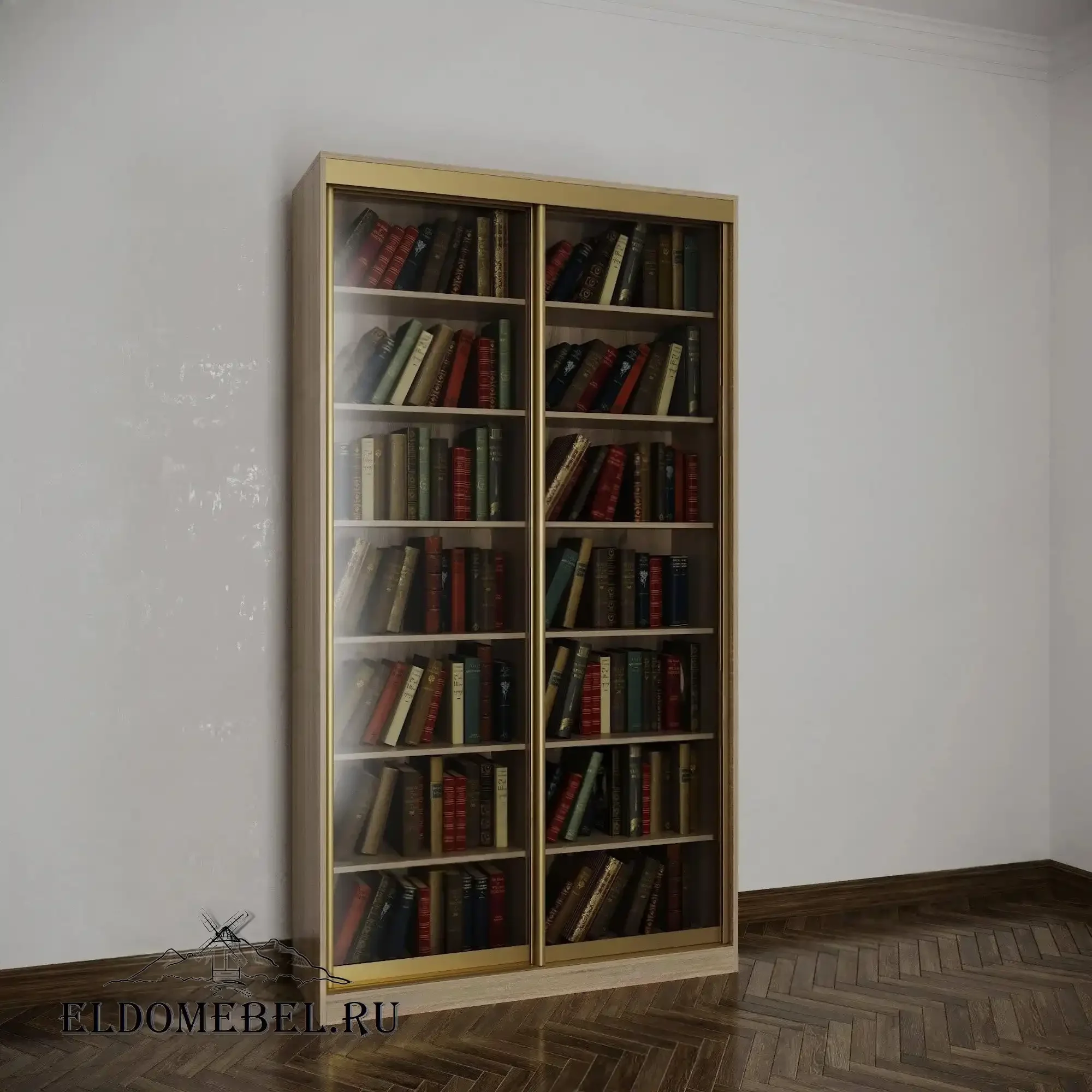Книжный шкаф купе №1      цвет Стандарт дуб сонома