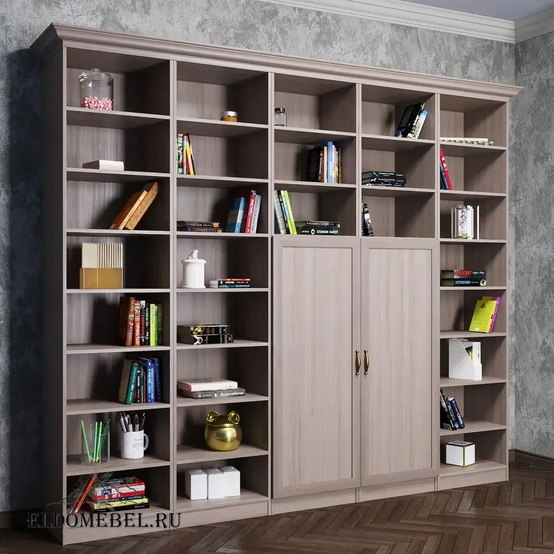 Стеллаж с дверцами Автограф №3 цвет Стандарт шимо светлый