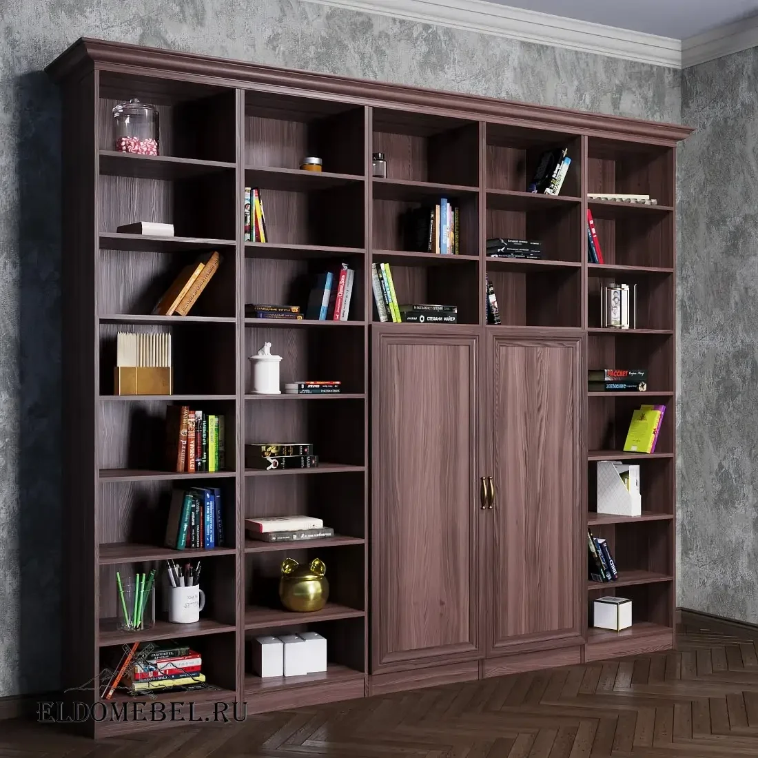 Стеллаж с дверцами Автограф №3 цвет Стандарт шимо темный