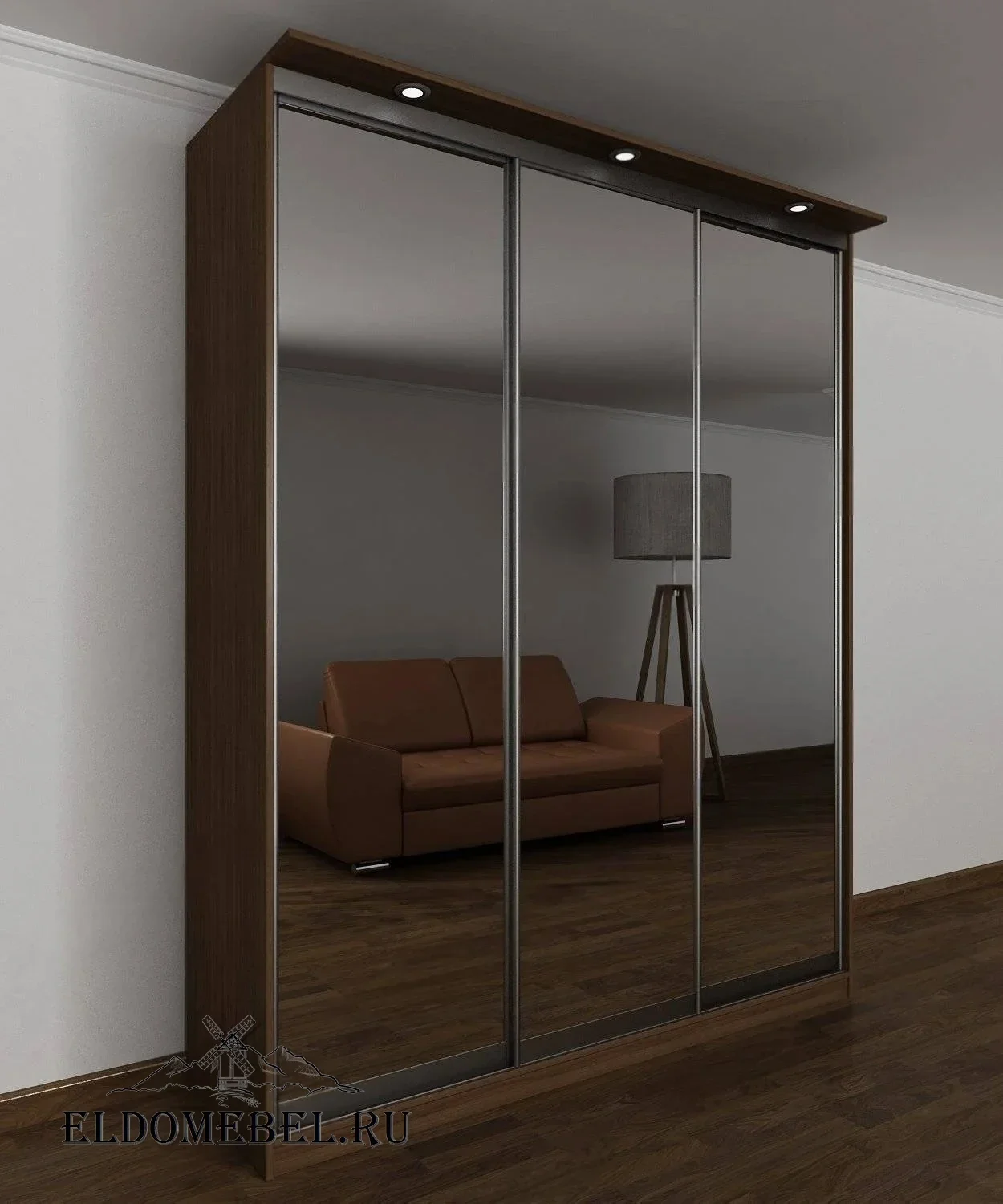 Шкаф купе Мотес 7  с зеркалом     цвет Стандарт шимо темный