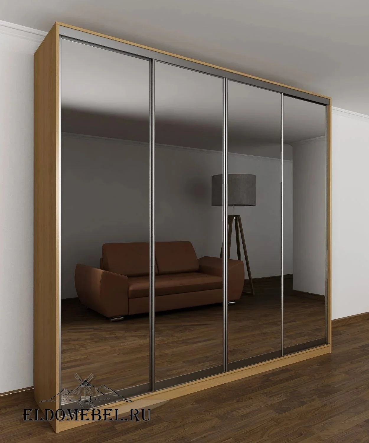 Шкаф купе Мотес 9  с зеркалом     цвет Стандарт бук