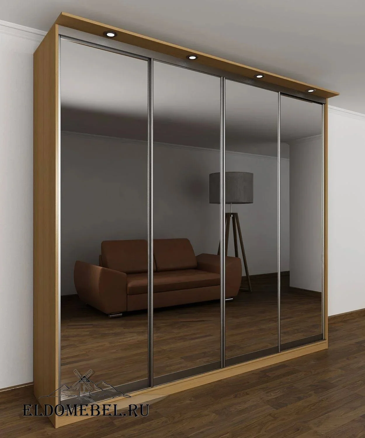 Шкаф купе Мотес 10  с зеркалом     цвет Стандарт бук