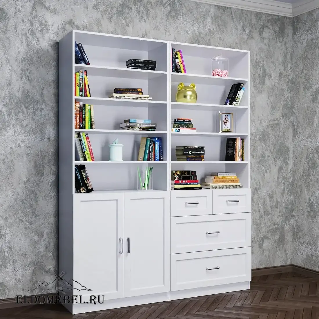 Стеллаж  открытый Автограф 5  цвет Стандарт белый