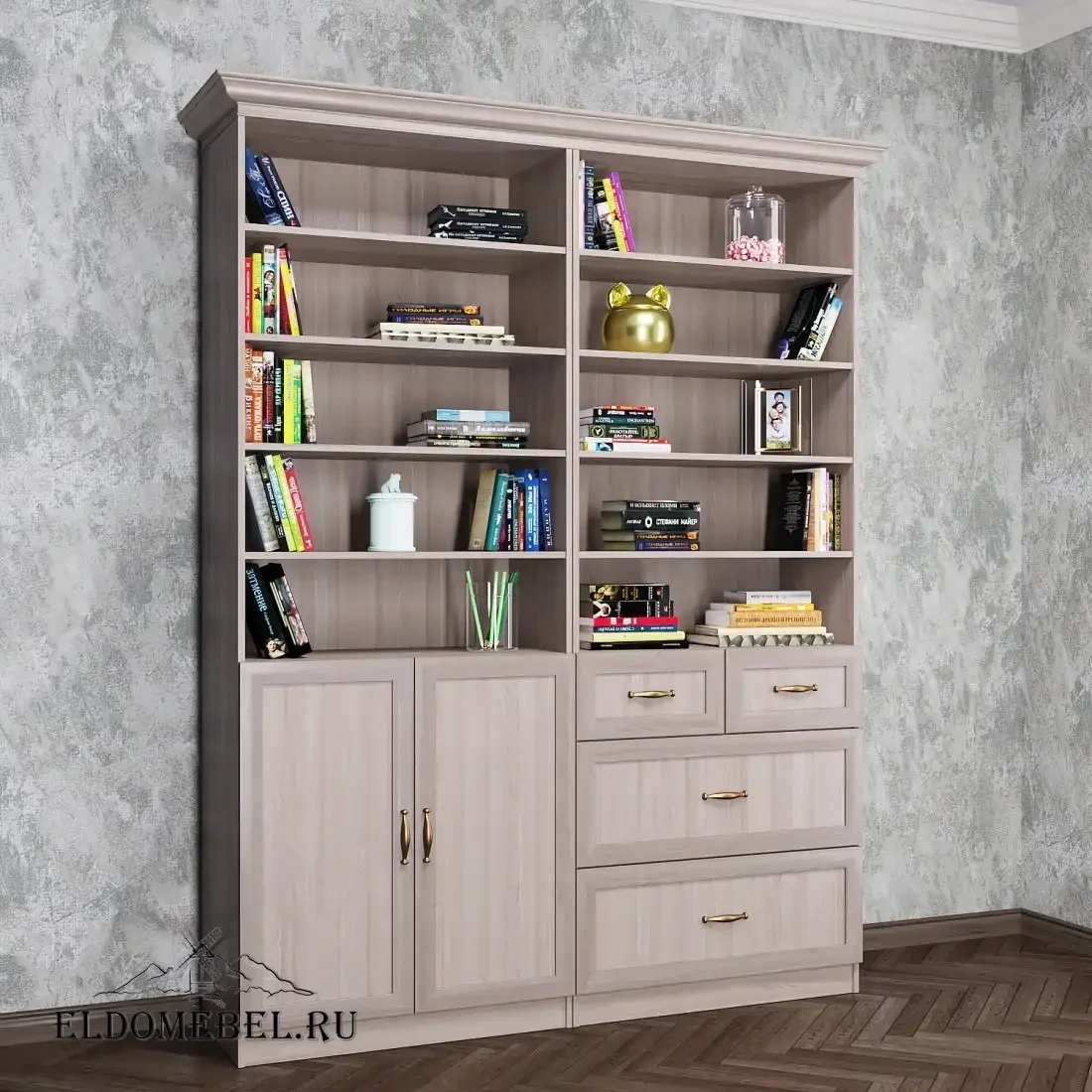 Стеллаж  открытый Автограф 5 цвет Стандарт шимо светлый