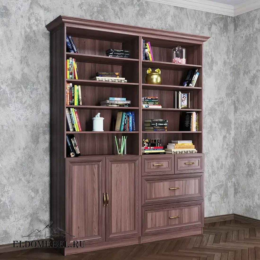 Стеллаж открытый Автограф 5 цвет Стандарт шимо темный