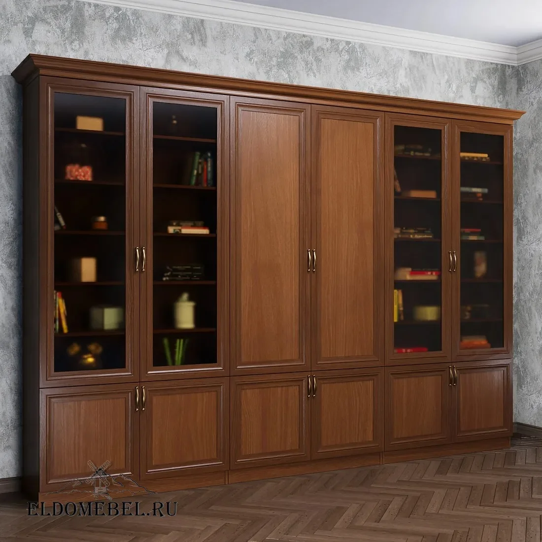 Книжная стенка Автограф 6 цвет Стандарт итальянский орех