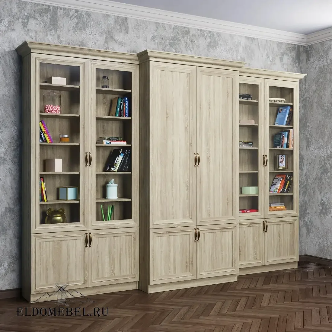 Книжная стенка Автограф 7 цвет Стандарт дуб сонома