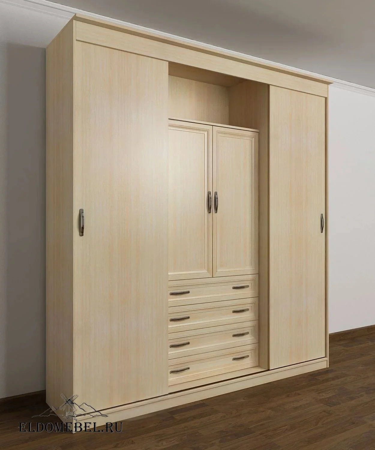 Шкаф купе Эндр 14      цвет Стандарт молочный беленый дуб