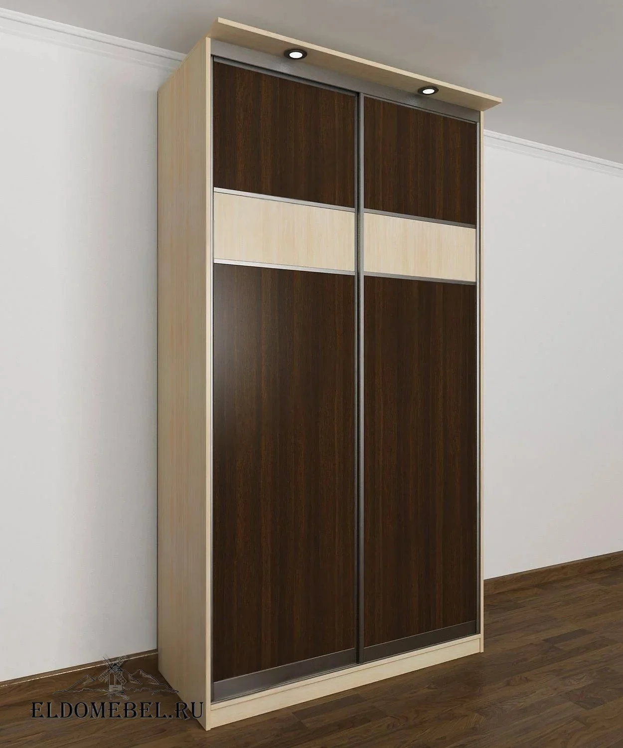 Шкаф купе Лиро 17      цвет Стандарт беленый дуб - венге