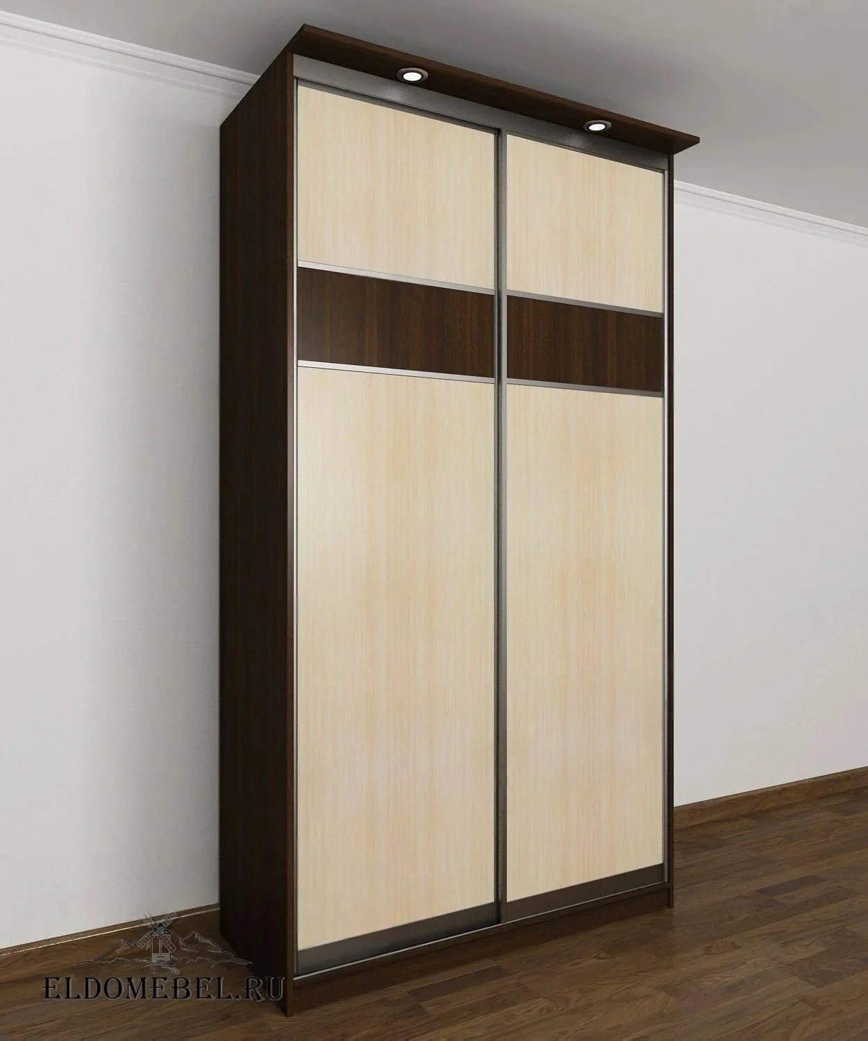 Шкаф купе Лиро 17      цвет Стандарт венге - молочный дуб