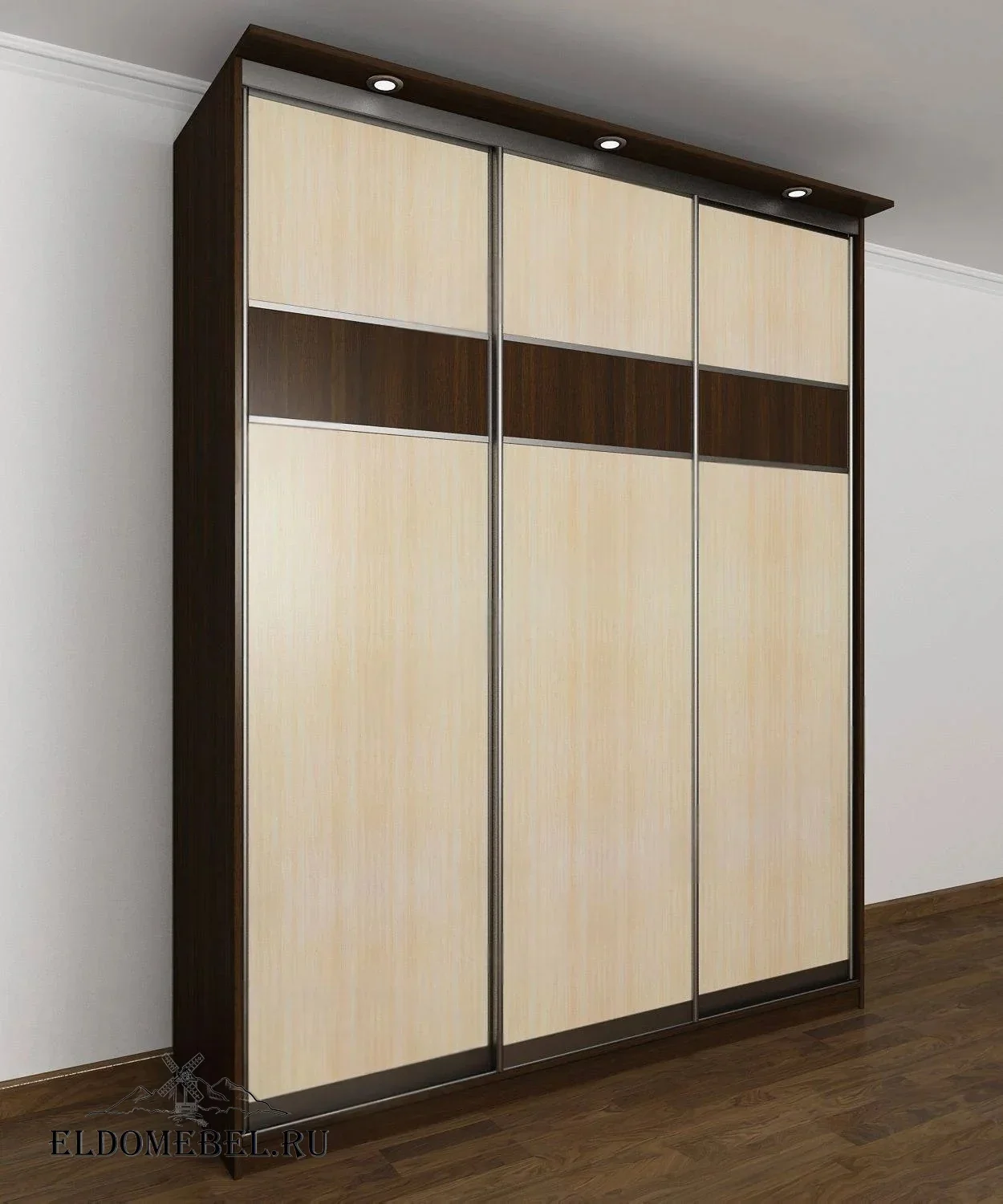 Шкаф купе Лиро 18      цвет Стандарт венге - молочный дуб