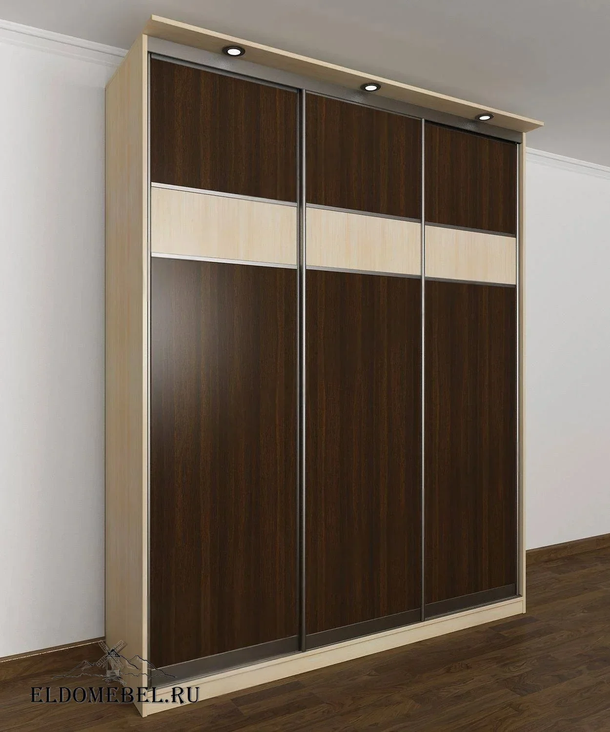 Шкаф купе Лиро 18      цвет Стандарт беленый дуб - венге