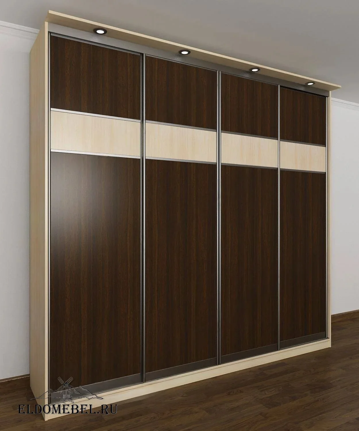 Шкаф купе Лиро 19      цвет Стандарт беленый дуб - венге