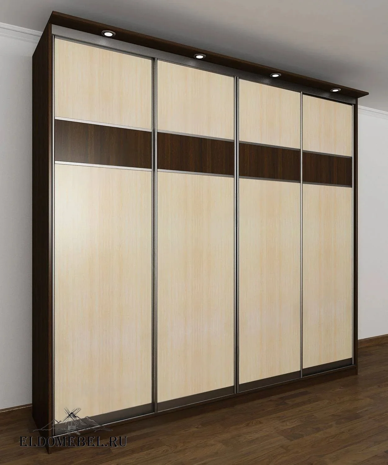 Шкаф купе Лиро 19      цвет Стандарт венге - молочный дуб