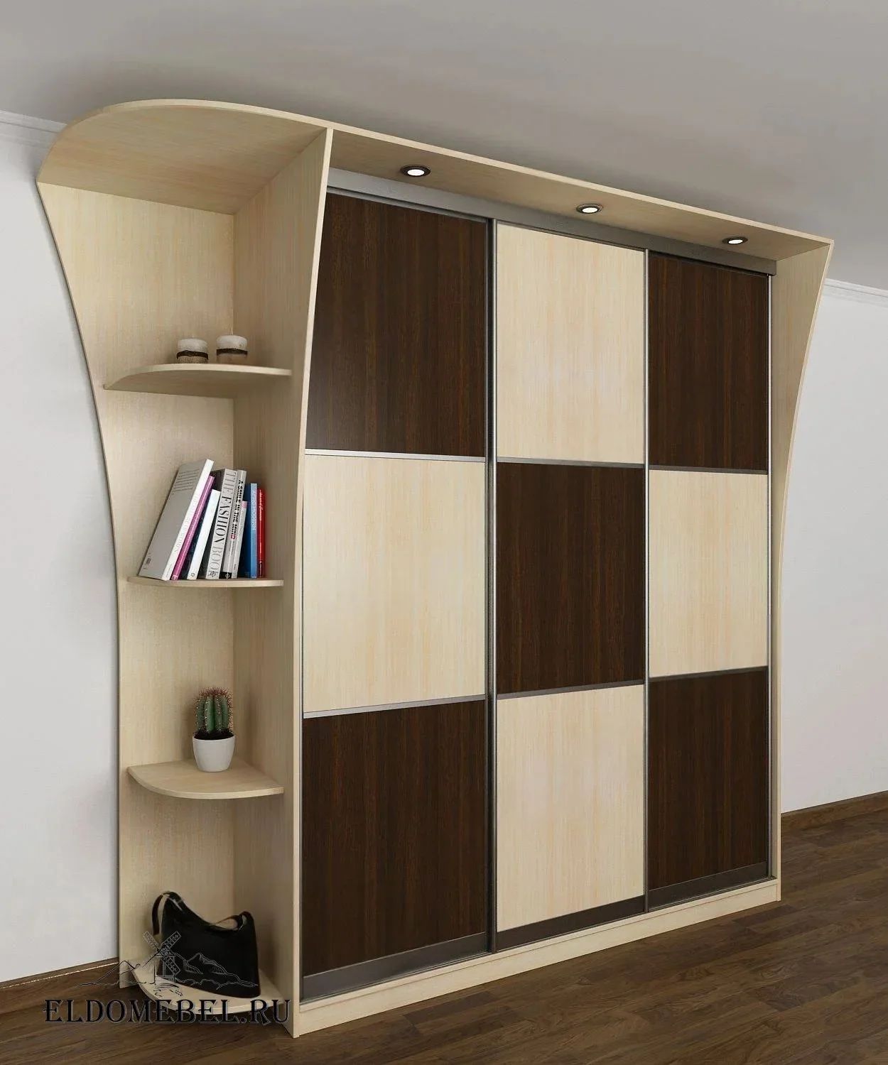 Шкаф купе Лиро 21      цвет Стандарт беленый дуб - венге