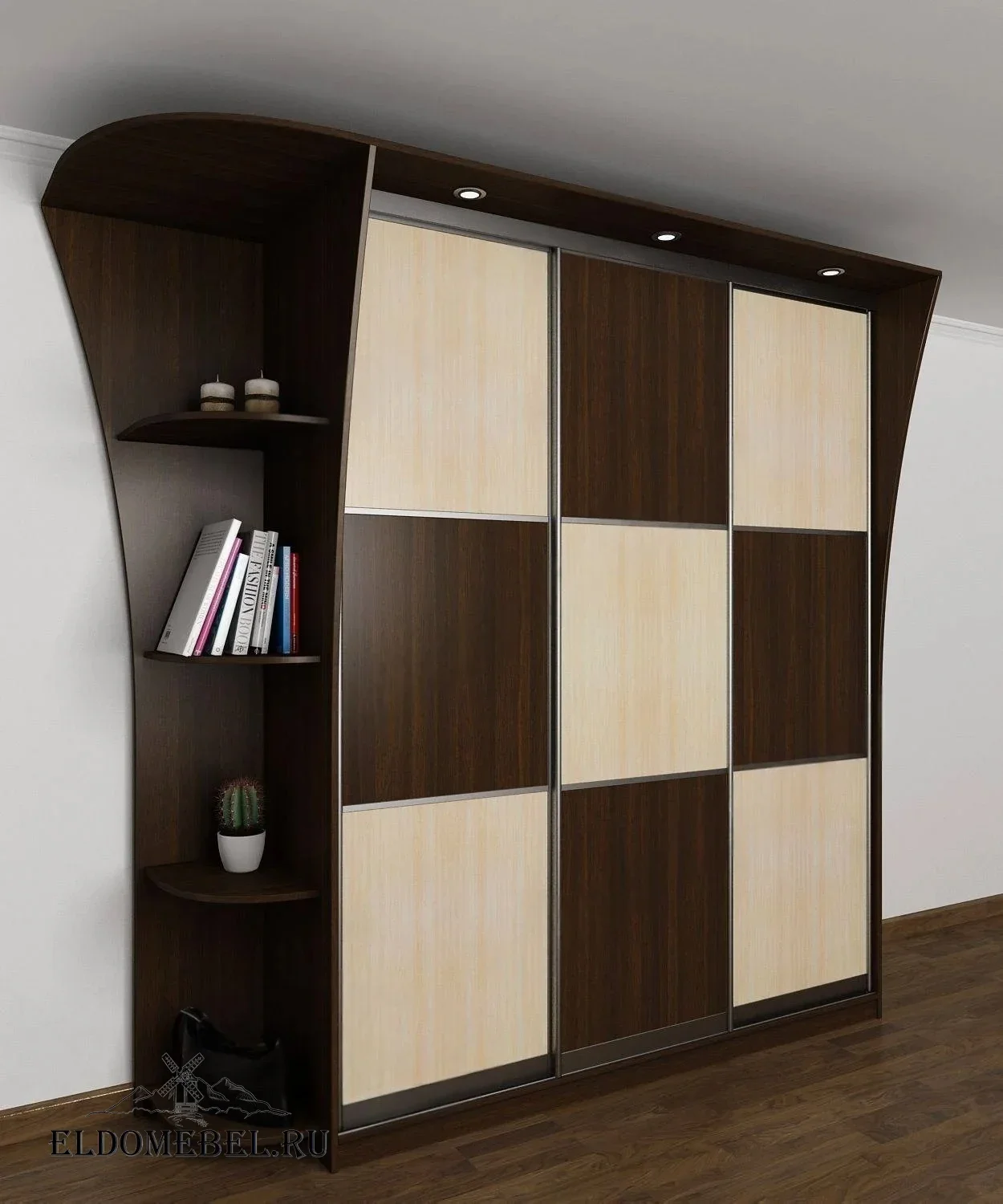 Шкаф купе Лиро 21      цвет Стандарт венге - молочный дуб
