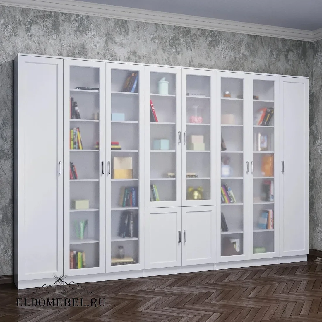 Книжная стенка Автограф 9 цвет Стандарт белый