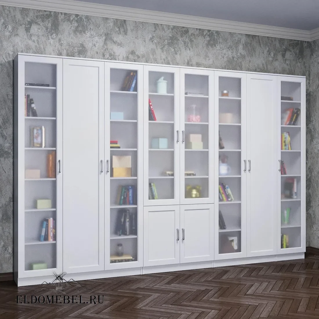 Книжная стенка Автограф 10 цвет Стандарт белый