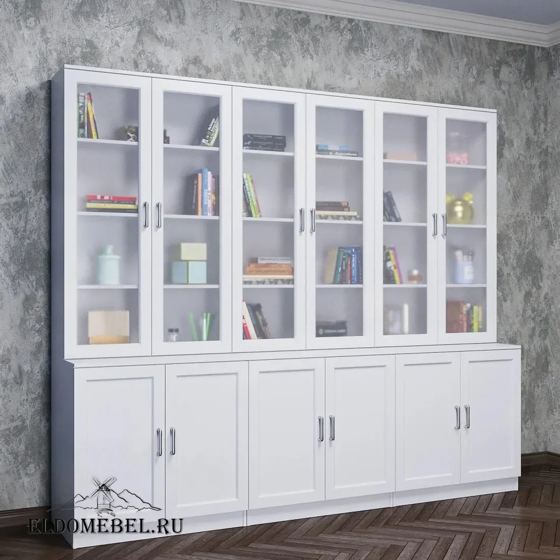 Книжная стенка Автограф 11 цвет Стандарт белый