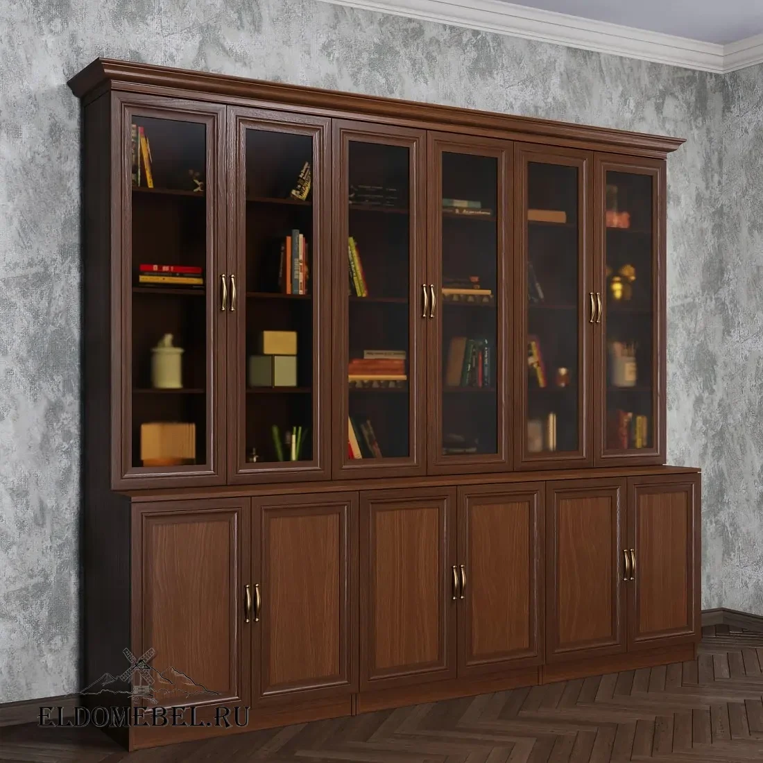 Книжная стенка Автограф 11 цвет Стандарт итальянский орех