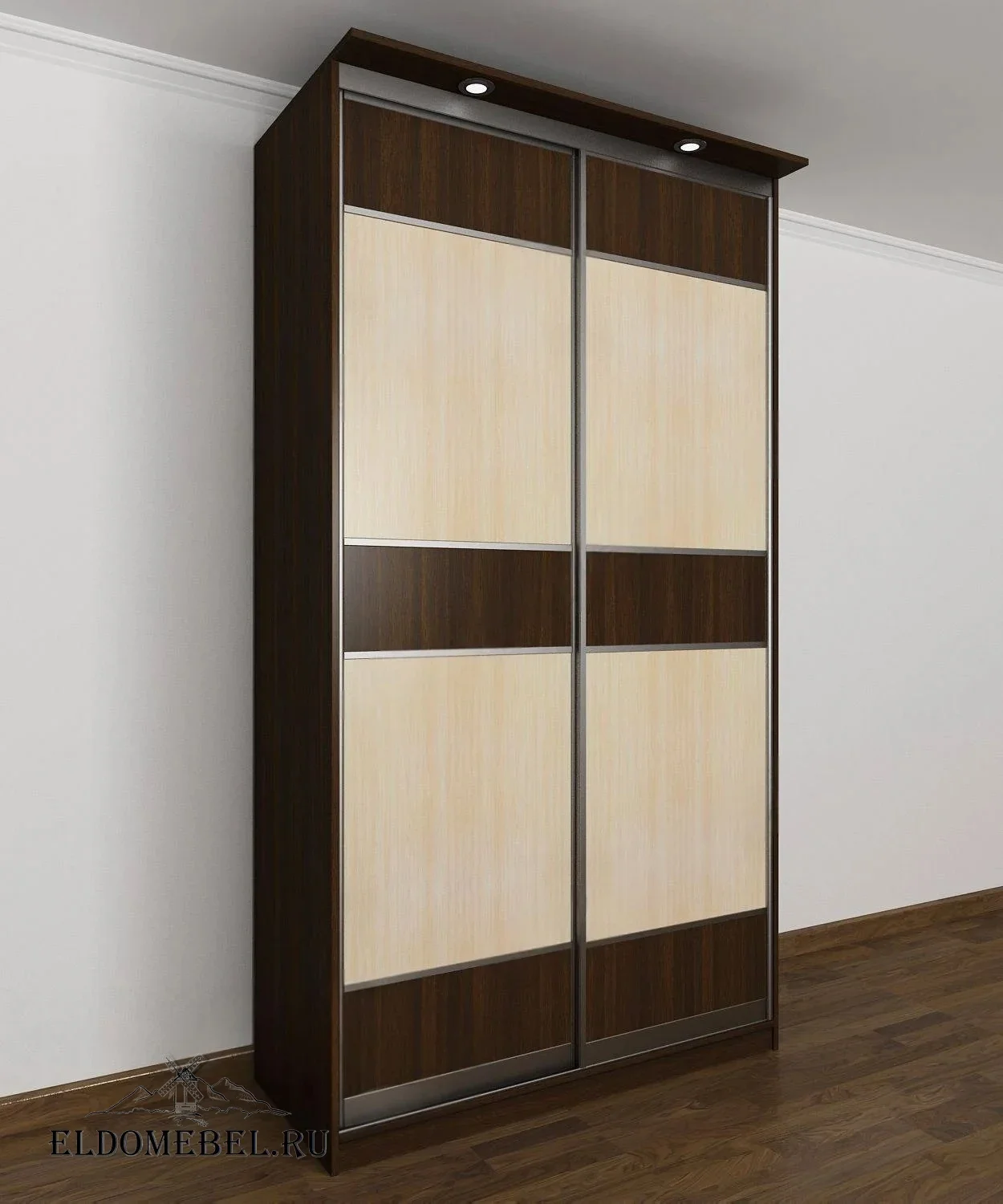 Шкаф купе Леро 23      цвет Стандарт венге - молочный дуб