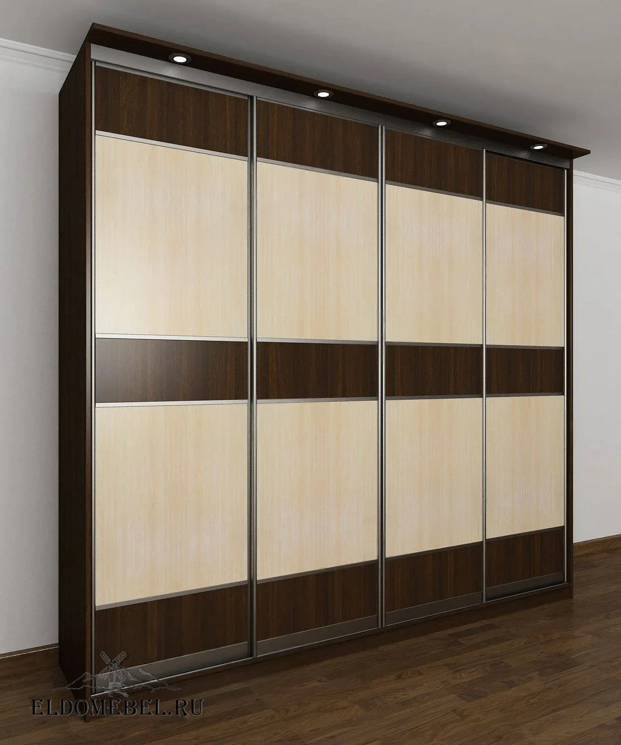 Шкаф купе Леро 25      цвет Стандарт венге - молочный дуб